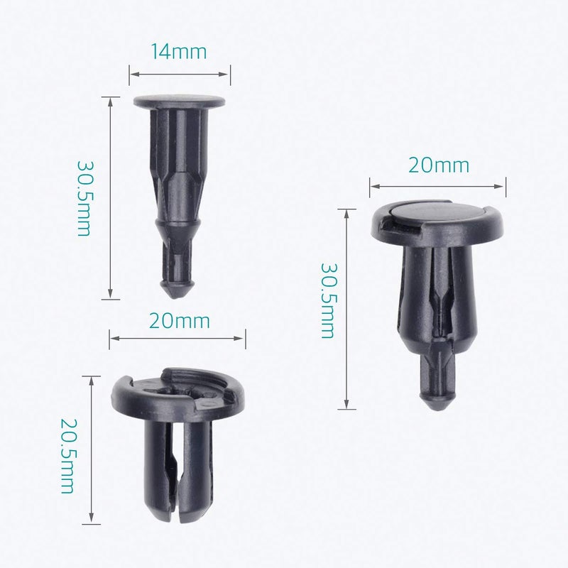 Lantee 10mm Front & Rear Bumper Push-Type Retainer Fasteners Replace for Honda & Acura 91503-SZ5-003, Pack of 30 - Image 3
